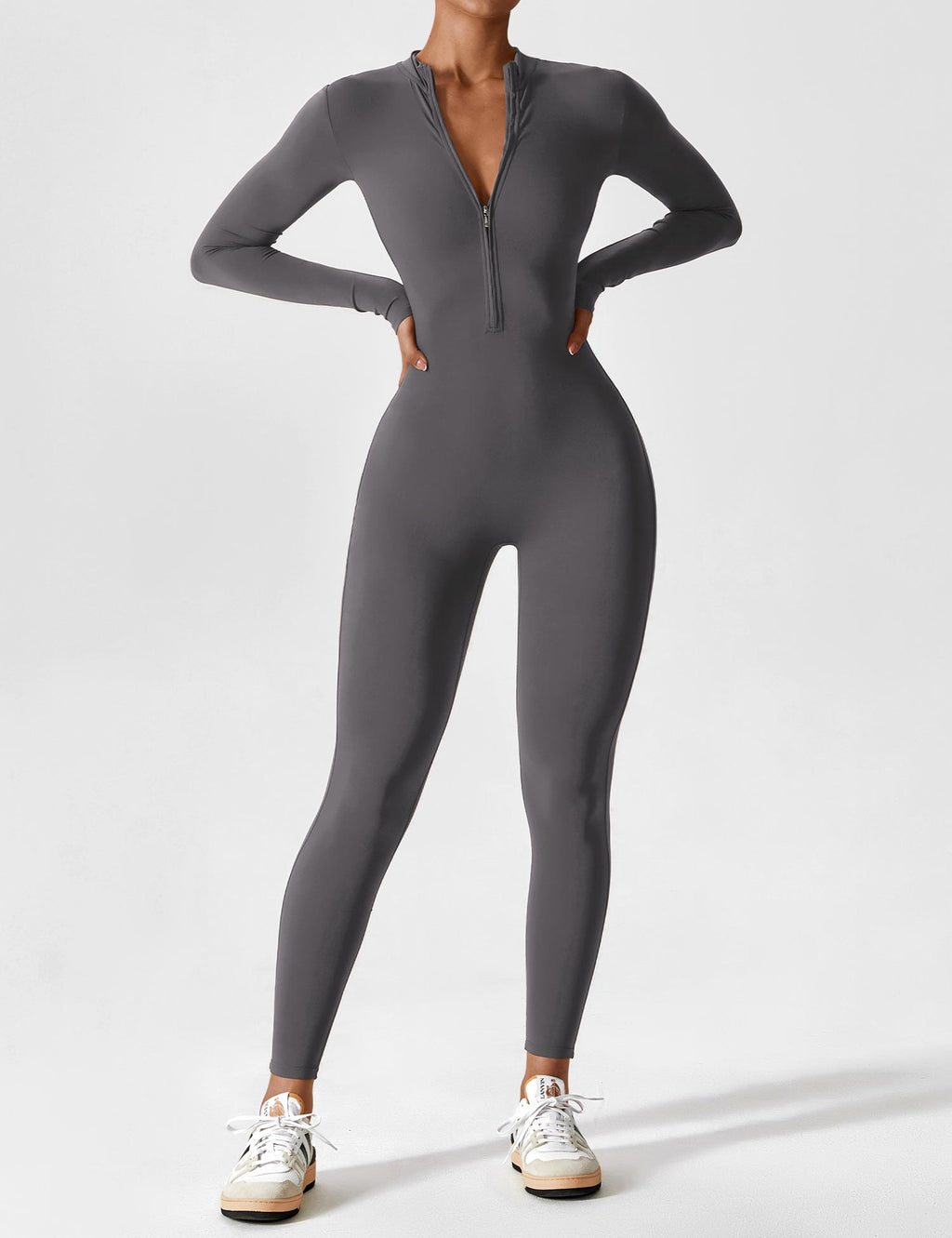 Women’s Bodysuit – Seamless Zip Sculpting Activewear Bodysuit – Lina