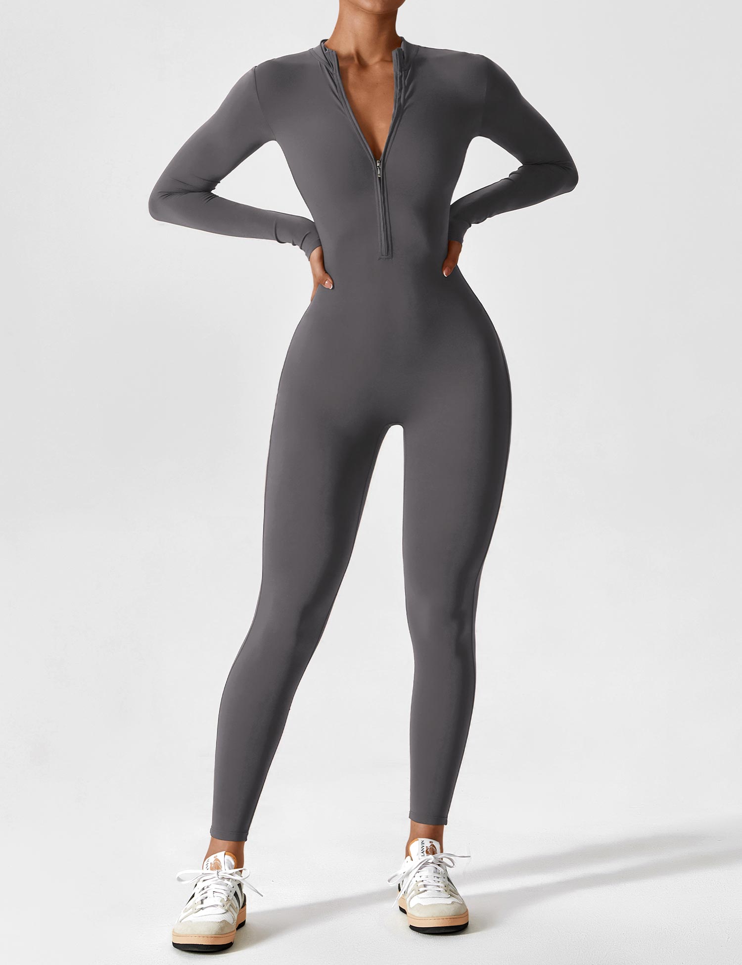 Women’s Bodysuit – Seamless Zip Sculpting Activewear Bodysuit – Lina