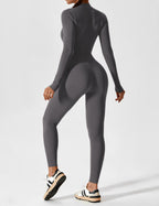 Women’s Bodysuit – Seamless Zip Sculpting Activewear Bodysuit – Lina