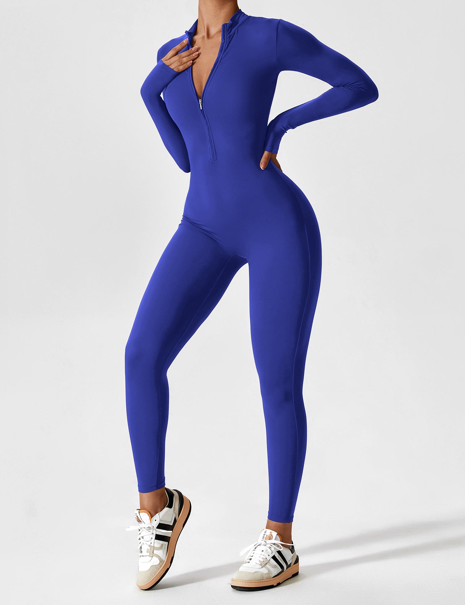 Women’s Bodysuit – Seamless Zip Sculpting Activewear Bodysuit – Lina