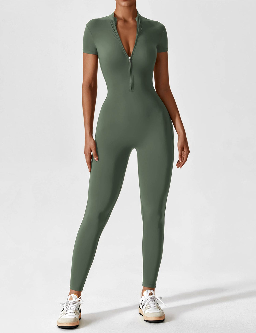 Women’s Bodysuit – Seamless Zip Sculpting Activewear Bodysuit – Lina
