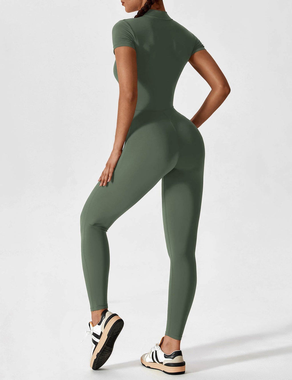 Women’s Bodysuit – Seamless Zip Sculpting Activewear Bodysuit – Lina