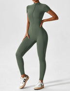 Women’s Bodysuit – Seamless Zip Sculpting Activewear Bodysuit – Lina