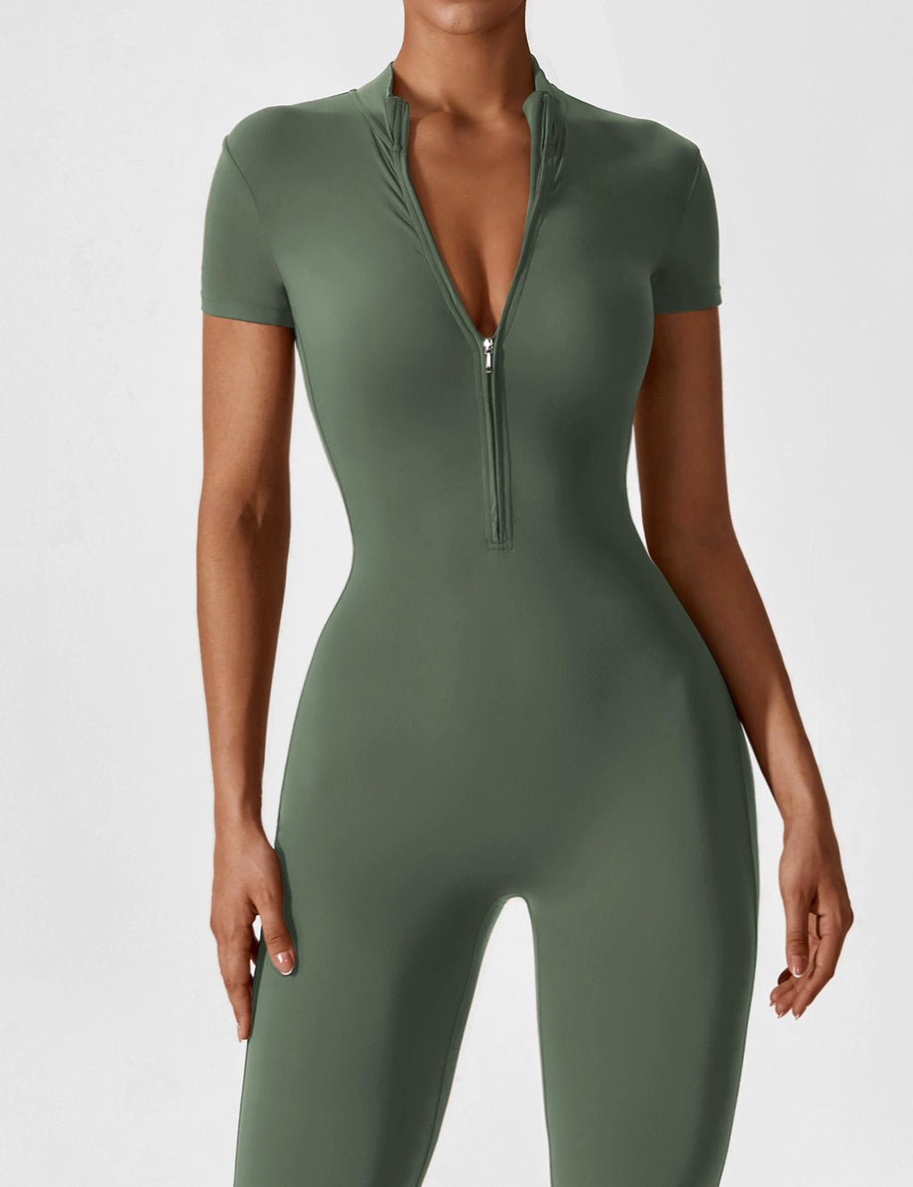 Women’s Bodysuit – Seamless Zip Sculpting Activewear Bodysuit – Lina