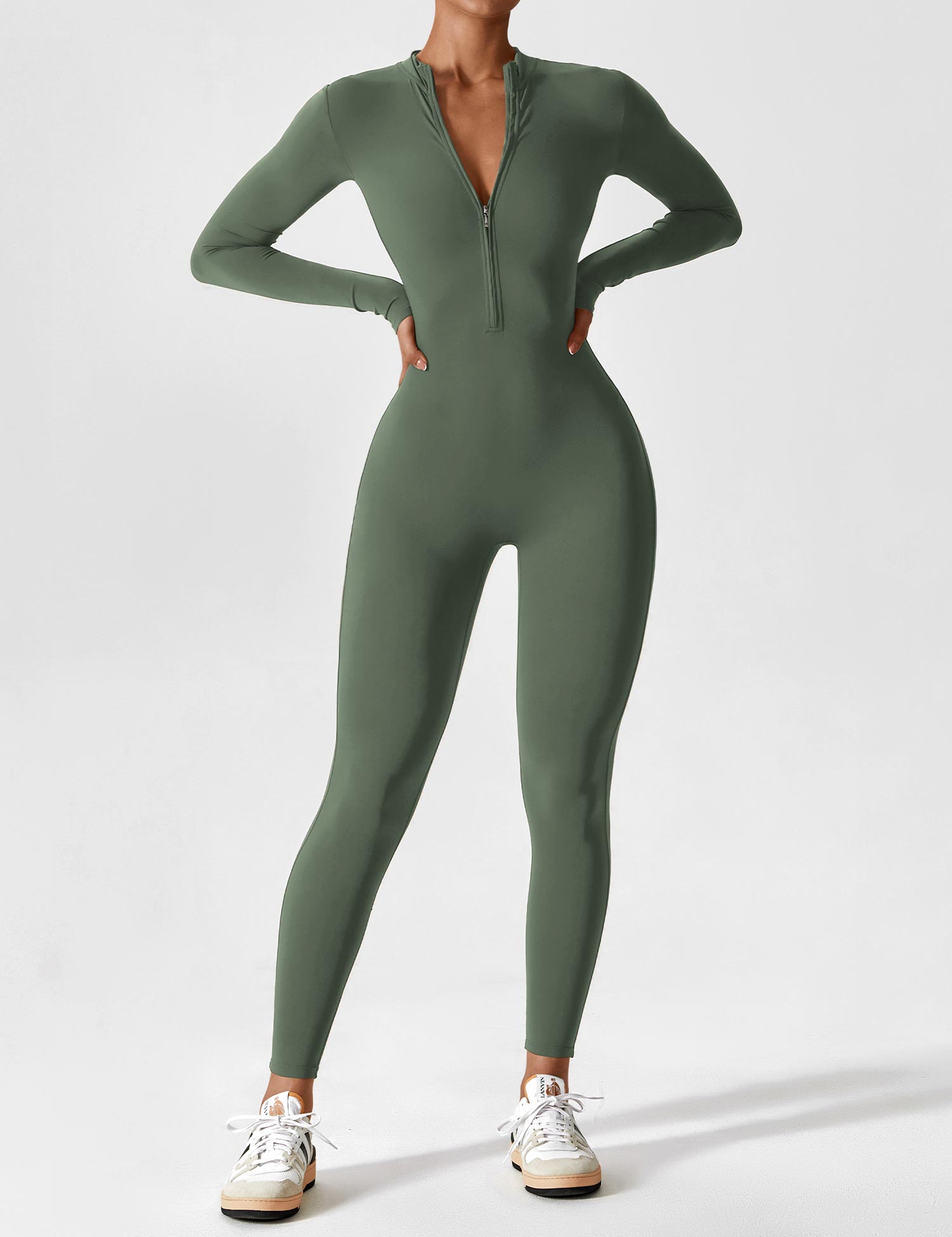 Women’s Bodysuit – Seamless Zip Sculpting Activewear Bodysuit – Lina