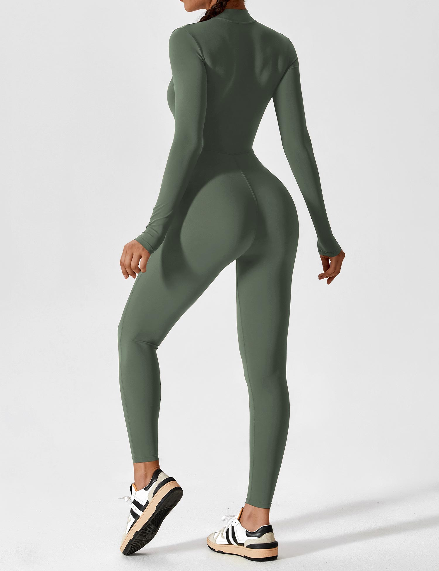 Women’s Bodysuit – Seamless Zip Sculpting Activewear Bodysuit – Lina