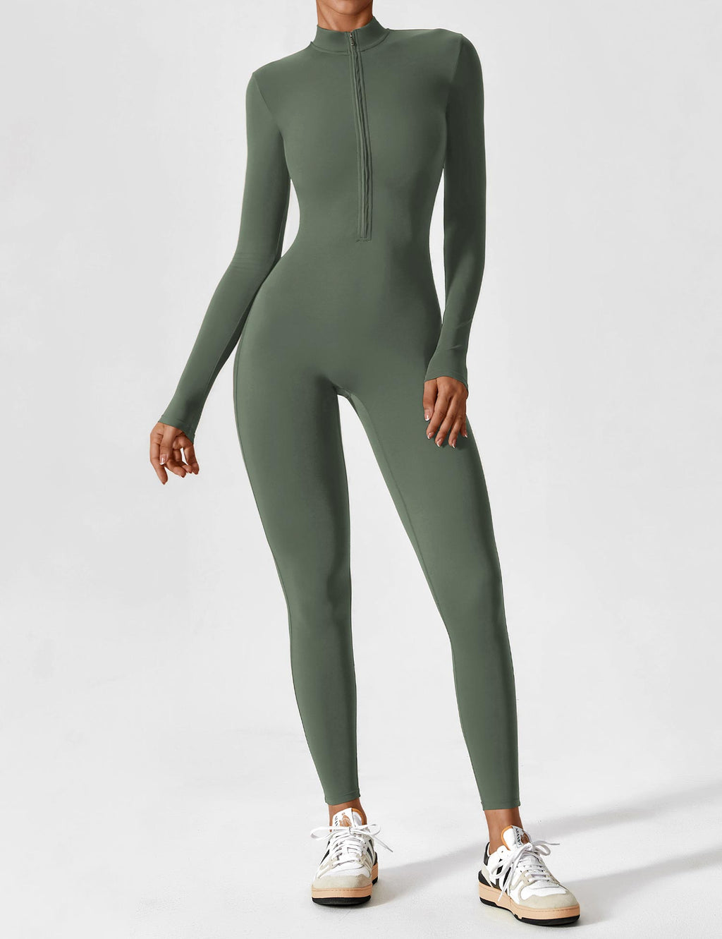 Women’s Bodysuit – Seamless Zip Sculpting Activewear Bodysuit – Lina