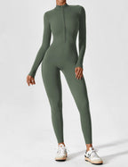 Women’s Bodysuit – Seamless Zip Sculpting Activewear Bodysuit – Lina