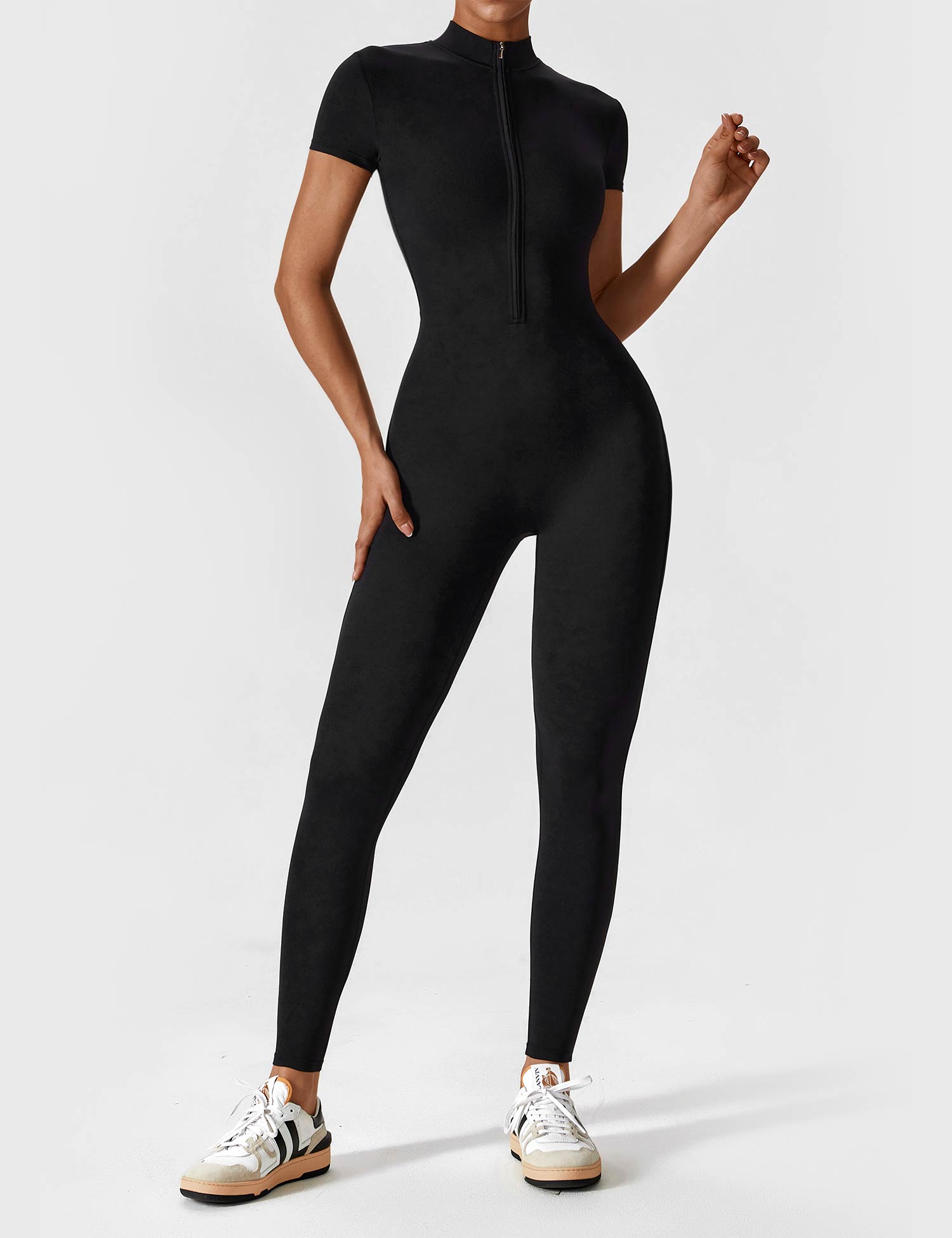 Women’s Bodysuit – Seamless Zip Sculpting Activewear Bodysuit – Lina