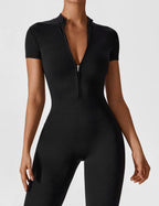 Women’s Bodysuit – Seamless Zip Sculpting Activewear Bodysuit – Lina