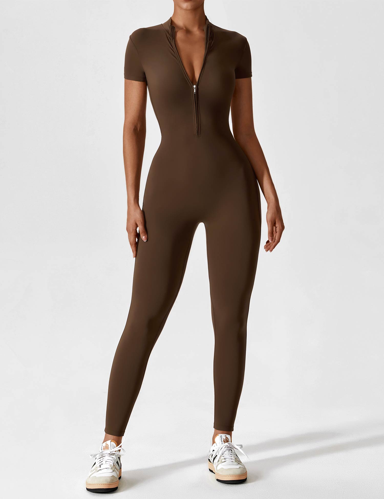Women’s Bodysuit – Seamless Zip Sculpting Activewear Bodysuit – Lina
