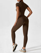 Women’s Bodysuit – Seamless Zip Sculpting Activewear Bodysuit – Lina
