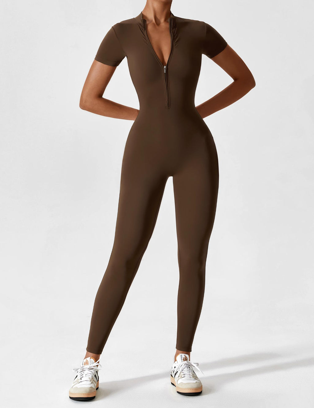 Women’s Bodysuit – Seamless Zip Sculpting Activewear Bodysuit – Lina