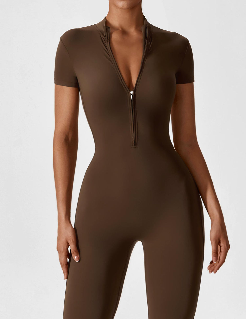Women’s Bodysuit – Seamless Zip Sculpting Activewear Bodysuit – Lina